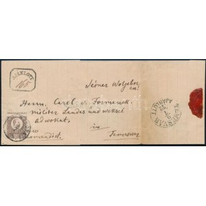 1872 15kr ajánlott levélen / on registered cover PANCSOVA - Temesvár
