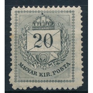 1881 Színes számú 20kr 13-as fogazással, eredeti gumizással, érintetlen friss darab (150.000++) (rozsdapötty) ...