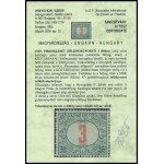 1919 Köztársaság portó 3f a Köztársaság felülnyomás nélkül / Postage due Mi 47 without overprint. Certificate...