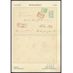 1918 július 7. Ajánlott légi levél, rajta Repülő posta 1,50K bélyeg, Budapestről Bécsbe küldve ...