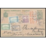 1918 július 15. Légi levelezőlap, rajta Repülő posta 4,50K bélyeg, Budapestről Lembergbe küldve ...