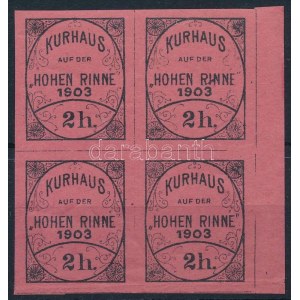 Hohe Rinne 1903 2f Fogazatlan ívszéli négyestömb / Imperforate margin block of 4 (ráncok / creases...