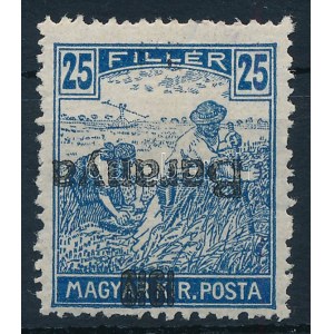 Baranya 1919 Arató 25f fordított felülnyomással (**45.000) / Mi 24 with inverted overprint. Signed...