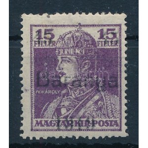 Baranya I. 1919 Károly 45f/15f próbanyomat / proof. Signed: Bodor