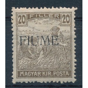 Fiume 1918 Arató 20f MP II. Signed: Bodor