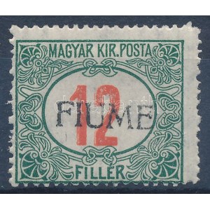 Fiume 1918 Pirosszámú Portó 12f HP II Certificate: Bodor (Sassone EUR 1.600,-)