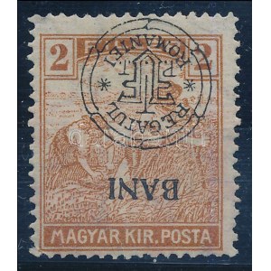 Kolozsvár 1919 Arató 2f fordított felülnyomással / Mi 26 I. with inverted overprint. Signed: Dr. Szalai ...