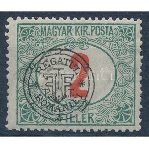 Kolozsvár 1919 Portó 2f, elcsúszott felülnyomással, csak a címer került a bélyegre. Szalai szerint csak 50 db létezik! ...