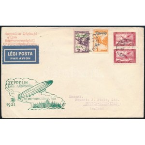 1931 Zeppelin sor légi levélen Németországon át Angliába / Mi 478...