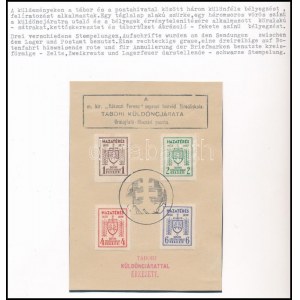 1939 Soproni tábori küldöncjárat I. kiadás lapon fekete alkalmi bélyegzéssel (összesen háromféle bélyegzés ismert) ...