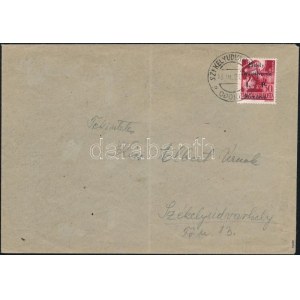 1945 Székelyudvarhely levél 1P/30f bélyeggel / Cover with 1P/30f franking. Signed: Bodor