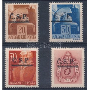 Rozsnyó 1945 4 db bélyeg / 4 stamps. Signed: Bodor