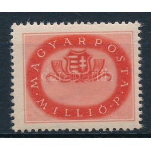 1946 Milliós 1 millió P értékszám nélkül (240.000) (pici foghiba felül) / Mi 897, numeral omitted. Certificate: Glatz ...