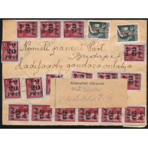 1945 (8. díjszabás) Levél 39 db bélyeggel bérmentesítve, kézbesítési előjegyzéssel / Cover with 39 stamps DORMÁND ...