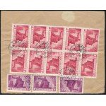 1946 (7. díjszabás) Ajánlott levél 20 db bélyeggel / Registered cover with 20 stamps