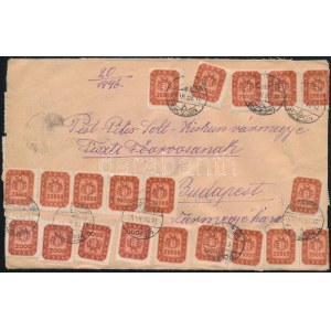 1946 (21. díjszabás) Távolsági levél tarifahelyes 56 db Milpengős bélyeggel bérmentesítve ...