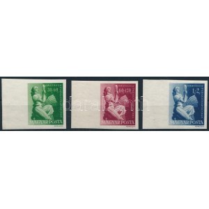 1946 Parasztnapok ívszéli vágott sor (70.000) / Mi 960-962 imperforate margin set (ráncok / creaes...