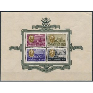 1947 Roosevelt fogazott blokkpár (50.000) (saroktörések, ráncok) / Mi 10-11 block pair (fold corners, creases...