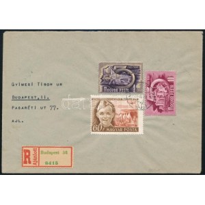 1950 Gyermek 60f tévnyomat 1951-es helyi ajánlott levélen, érkezési bélyegzéssel, Orbán Ferenc vizsgálójellel (600.000...