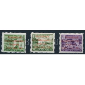 1956 Soproni felülnyomás; Épületek 10f, 8f és 8f (156.000) Certificate: Leitold