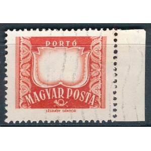1958 Vörös-fekete portó ívszéli bélyeg értékjelzés nélkül (50.000) ...