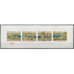 1961 Bélyegnap vágott ajándék blokk (400.000) (apró ráncok) / Mi 1789-1792 imperforate block, present of the post ...