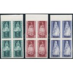 1963 Népviseletek vágott sor ívszéli 4-es tömbökben (40.000) / Mi 1954...