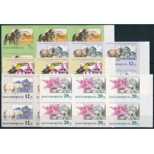 1991 125 éves a Budapesti Állat- és Növénykert (II.) vágott ívszéli sor hatostömbökben (42.000) / Mi 4136...