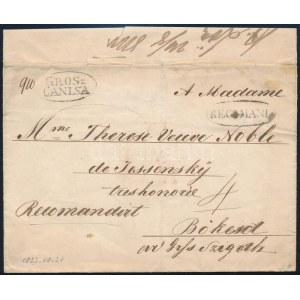 1822 Ajánlott levél / Registered cover GROS=CANISA - Bökesd