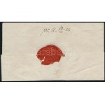 1827 Portós levél / unpaid cover piros / red v:MUNKATS - Ungvar