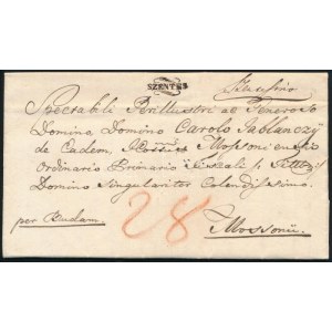 1829 Portós levél SZENTES - Moson
