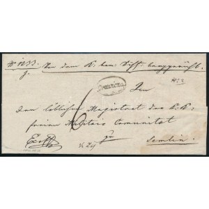 1840 Bélyeg előtti levél ORAVICZA (Rompes 50 p, Gudlin 150 pont)