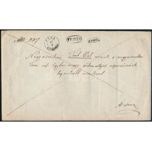1850 Franco levél / cover PÁPA - Ács