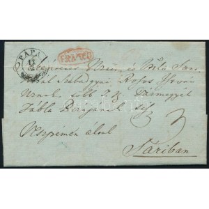 1850 Franco levél / cover PÁPA - Sári