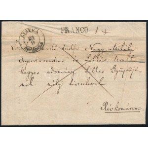1852 Franco LISZKA - Révkomárom