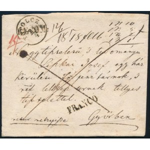 ~1860 Tértivevényes ajánlott levél / Registered cover with recorded delivery TAPOLCZA - Győr
