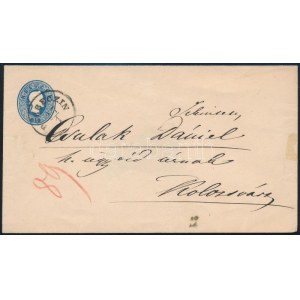 1864 15kr díjjegyes boríték / PS-cover DEBRECZIN