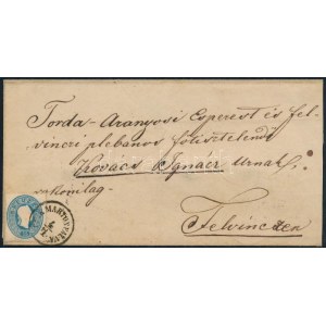 1864 15kr levélen / on cover CSIKMARTONFALVA - Felvinc
