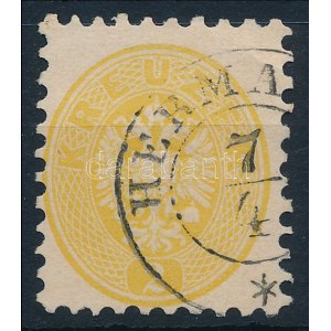 1864 2kr sárga / yellow HERMA(NNSTADT)