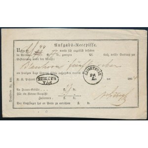 1864 Feladási vevény / Aufgabs recepisse, kétféle SZIGETHVÁR bélyegzéssel ...