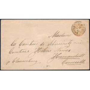 ca. 1865 15kr díjjegyes boríték / PS-cover PEST / Abend