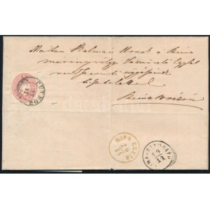 1866 5kr levélen / on cover PUTNOK