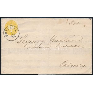 1866 2kr gyászjelentésen / on obituary notice ROSENAU - Debrecen