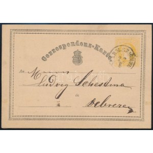 1871 2kr díjjegyes levelezőlap / PS-card MARM.SZIGETH