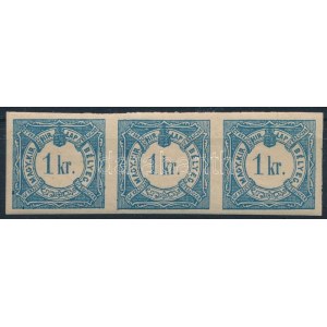 1868 Hírlapilletékbélyeg 1kr hármascsík / Newspaper duty stamp 1kr stripe of 3