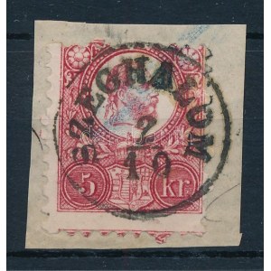 1871 5kr kivágáson / on cutting, szép / nice SZEGHALOM bélyegzéssel