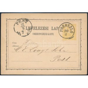 1871 2kr díjjegyes levelezőlap / PS-card POROSZLÓ