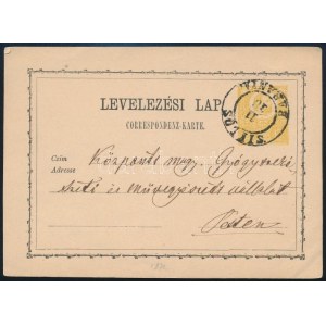 1871 2kr díjjegyes levelezőlap / PS-card SIKLÓS / BARANYA (Gudlin 250 p)