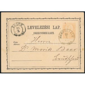 ~1872 2kr díjjegyes levelezőlap / PS-card MARKUSFALU / SZEPES M. (Gudlin 250 p)