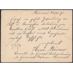 1873 2kr díjjegyes levelezőlap / PS-card ROZSNYÓ / GÖMÖRM.